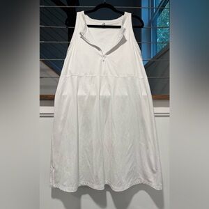 Lou & Grey White Sleeveless Zip-Front Athliesure Dress
